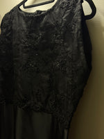 Load image into Gallery viewer, Black Beaded Satin Dress