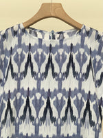 Load image into Gallery viewer, Ikat Blue Crepe Dress