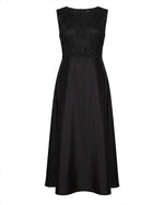 Load image into Gallery viewer, Black Beaded Satin Dress