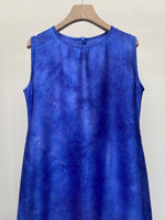 Load image into Gallery viewer, Blue Tie-Dye Crepe Dress