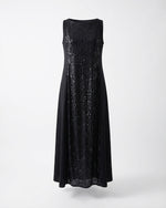Load image into Gallery viewer, Black Crepe and Sequins Dress