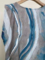 Load image into Gallery viewer, Blue Swirl Linen Viscose Dress