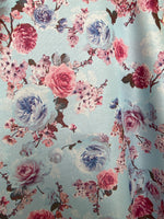 Load image into Gallery viewer, Light blue floral jacquard dress
