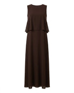 Load image into Gallery viewer, Brown Chiffon Ruffle Dress