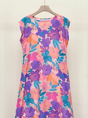 Pastel floral crepe dress