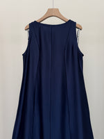 Load image into Gallery viewer, Navy Blue crepe satin Dress