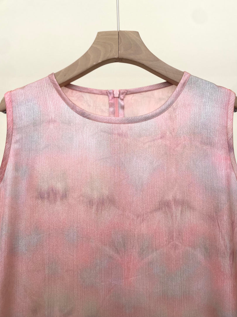 Pink Tie-Dye Crepe Dress