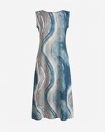 Load image into Gallery viewer, Blue Swirl Linen Viscose Dress

