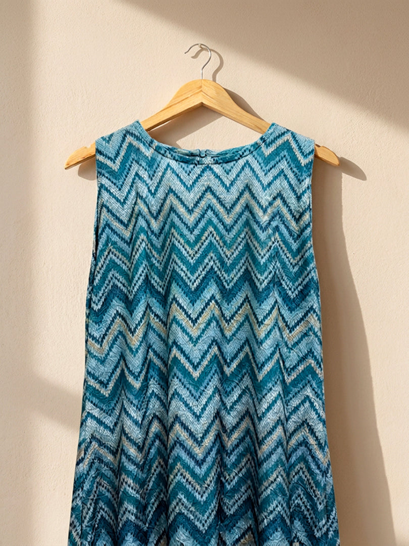 Blue Zigzag Dress