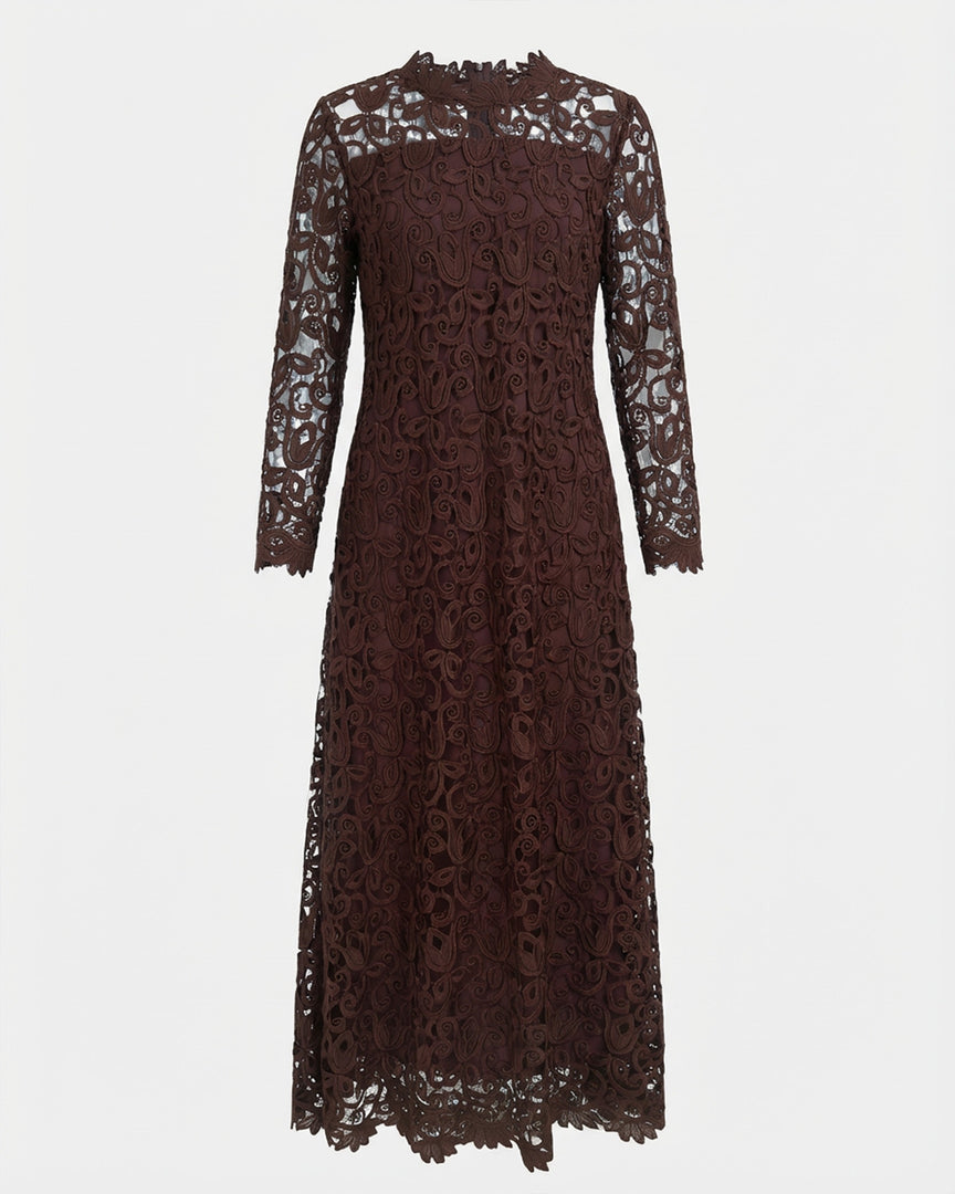 Heavy Brown floral lace