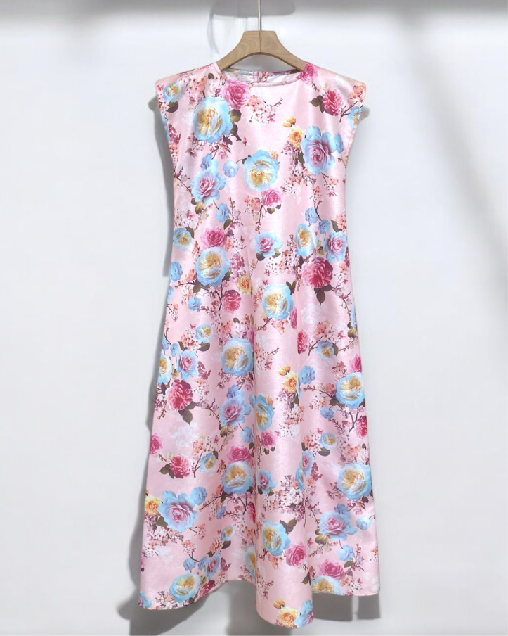 Light Pink floral jacquard dress