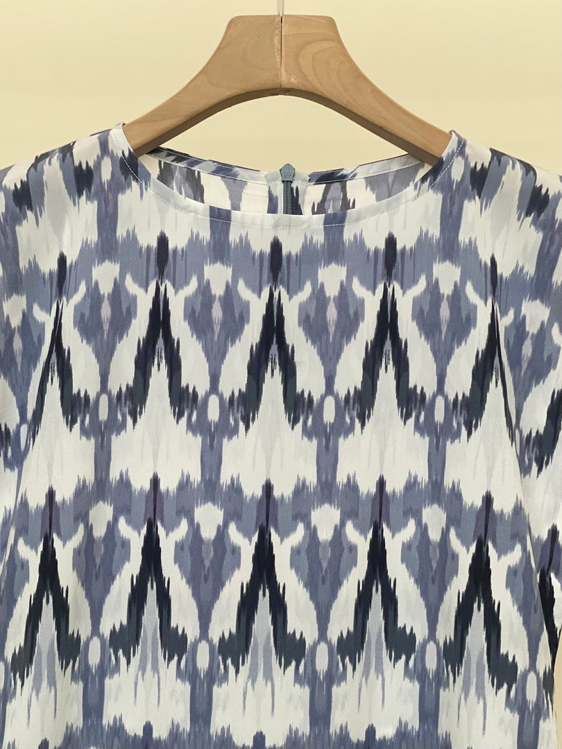 Ikat Blue Crepe Dress