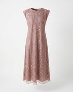 Load image into Gallery viewer, Brown Floral Lace Dress
