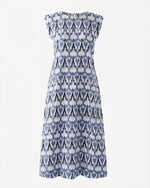 Load image into Gallery viewer, Ikat Blue Crepe Dress
