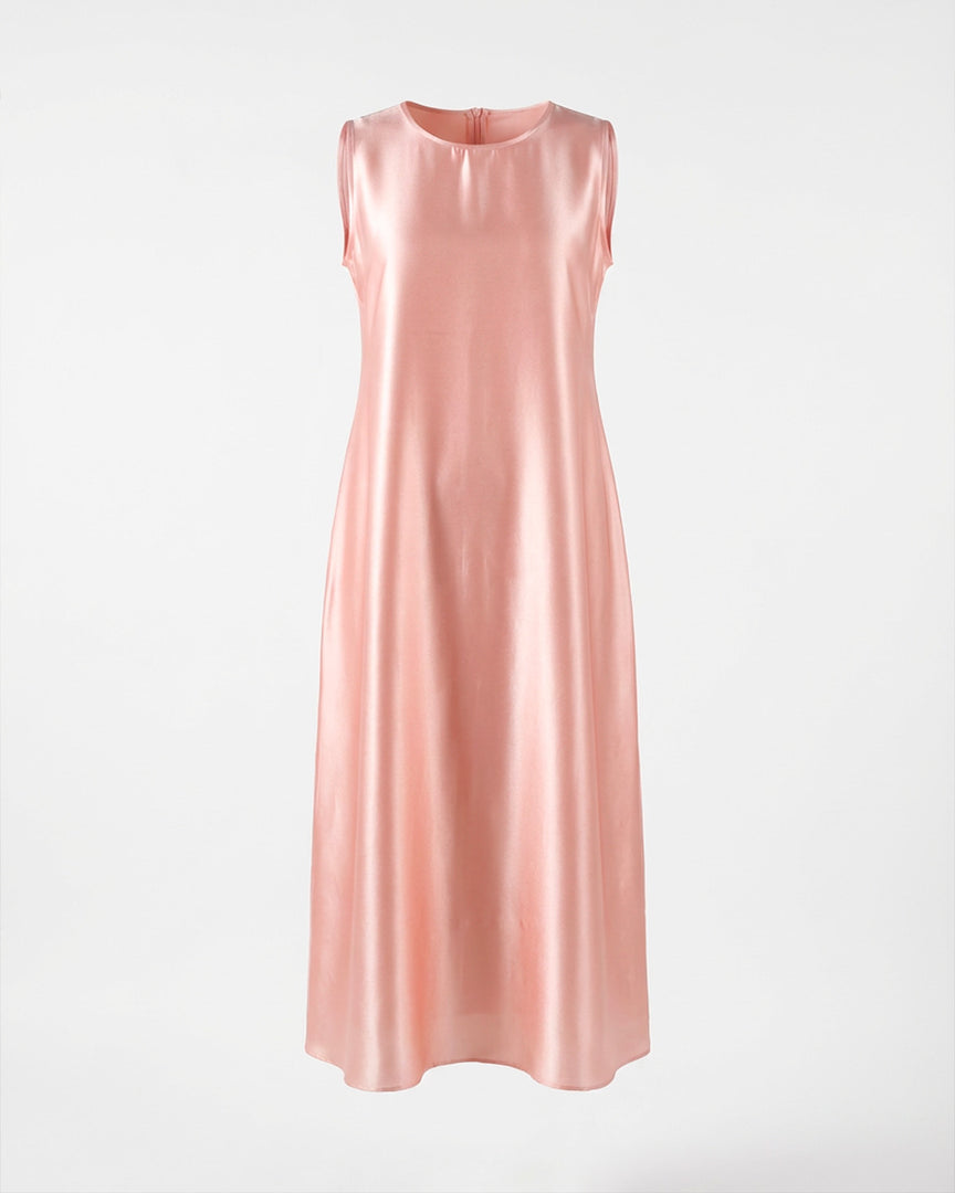 Peach Shiny Crepe Dress