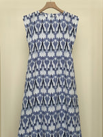 Load image into Gallery viewer, Ikat Blue Crepe Dress
