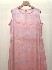Pink Tie-Dye Crepe Dress