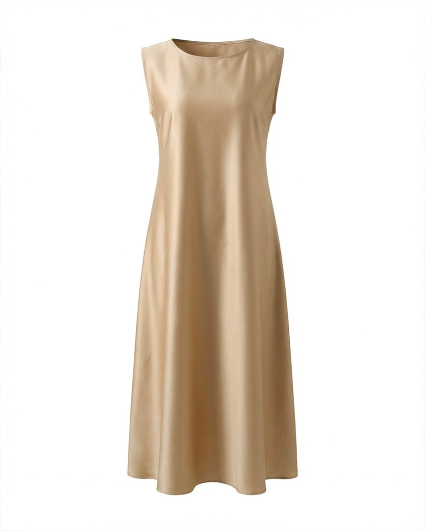 Gold beige Crepe Dress