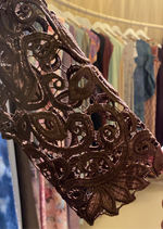 Load image into Gallery viewer, Heavy Brown floral lace
