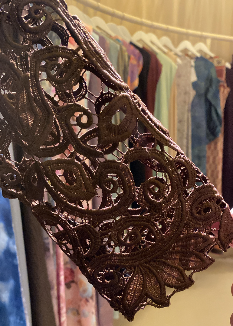 Heavy Brown floral lace