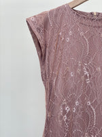 Load image into Gallery viewer, Brown Floral Lace Dress
