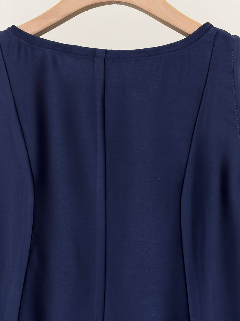 Navy Blue crepe satin Dress
