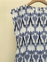 Load image into Gallery viewer, Ikat Blue Crepe Dress
