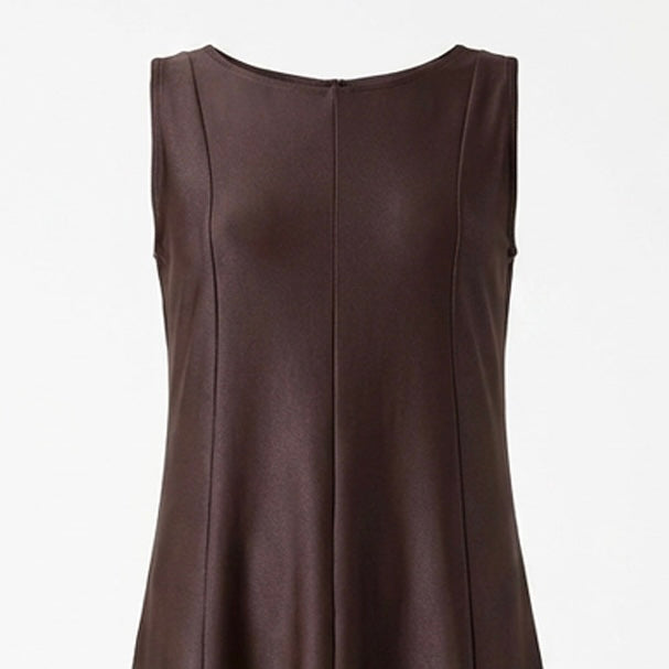 Shiny Brown Crepe Dress