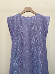 Purple Floral Lace Dress