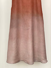 Brown and beige Double Chiffon Dress / without lining
