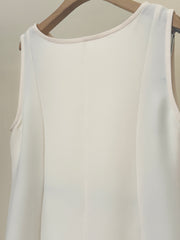 White double crepe Dress