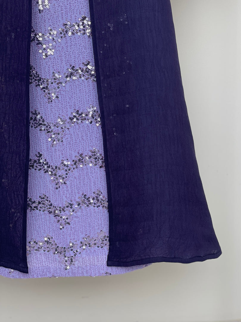 Purple Organza and Sequins Two-piece Dress with shailah