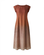 Load image into Gallery viewer, Brown and beige Double Chiffon Dress
