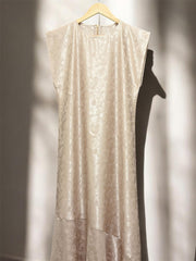 Beige Curved Seam Dress