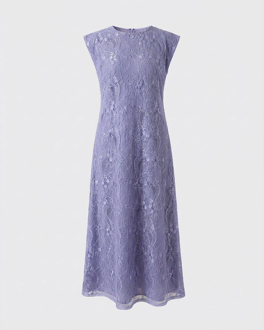 Purple Floral Lace Dress