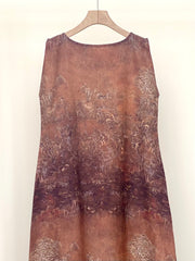 Bronze Bloom Linen Viscose Dress