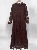 Load image into Gallery viewer, Heavy Brown floral lace
