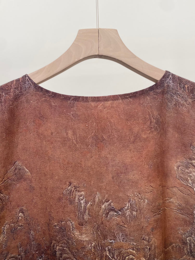 Bronze Bloom Linen Viscose Dress