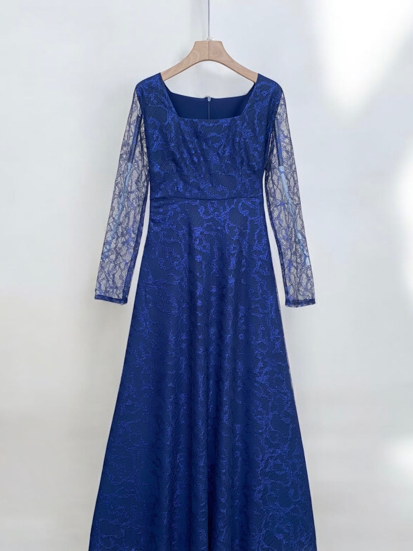 Navy Blue Lace Dress