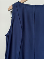 Load image into Gallery viewer, Navy Blue crepe satin Dress