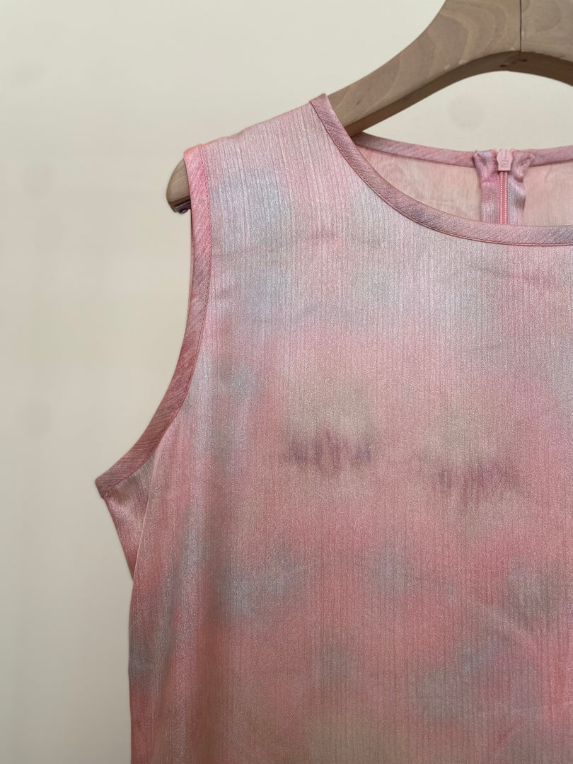 Pink Tie-Dye Crepe Dress