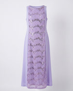 Load image into Gallery viewer, Purple Crepe and Sequins Dress