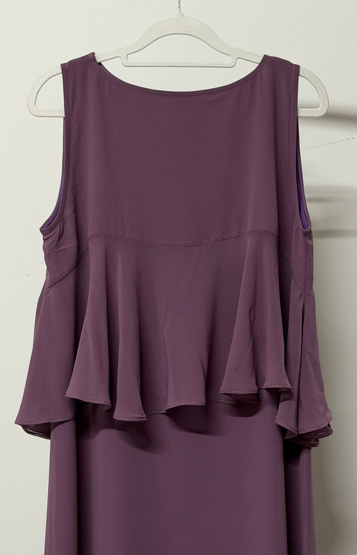 Purple Chiffon Ruffle Dress