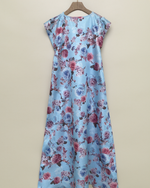 Load image into Gallery viewer, Light blue floral jacquard dress
