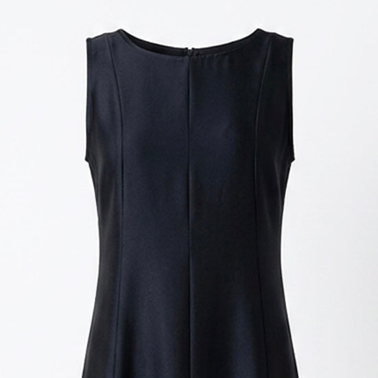 Shiny Black Crepe Dress