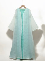 Load image into Gallery viewer, Mint green Organza and Sequins Two-piece Dress with shailah
