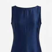 Shiny navy Blue Crepe Dress