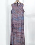 Load image into Gallery viewer, Purple Metallic Tie-dye Crepe dress

