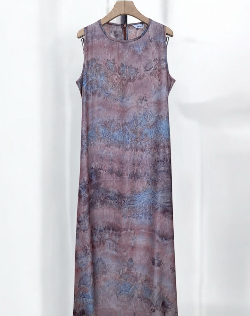 Purple Metallic Tie-dye Crepe dress