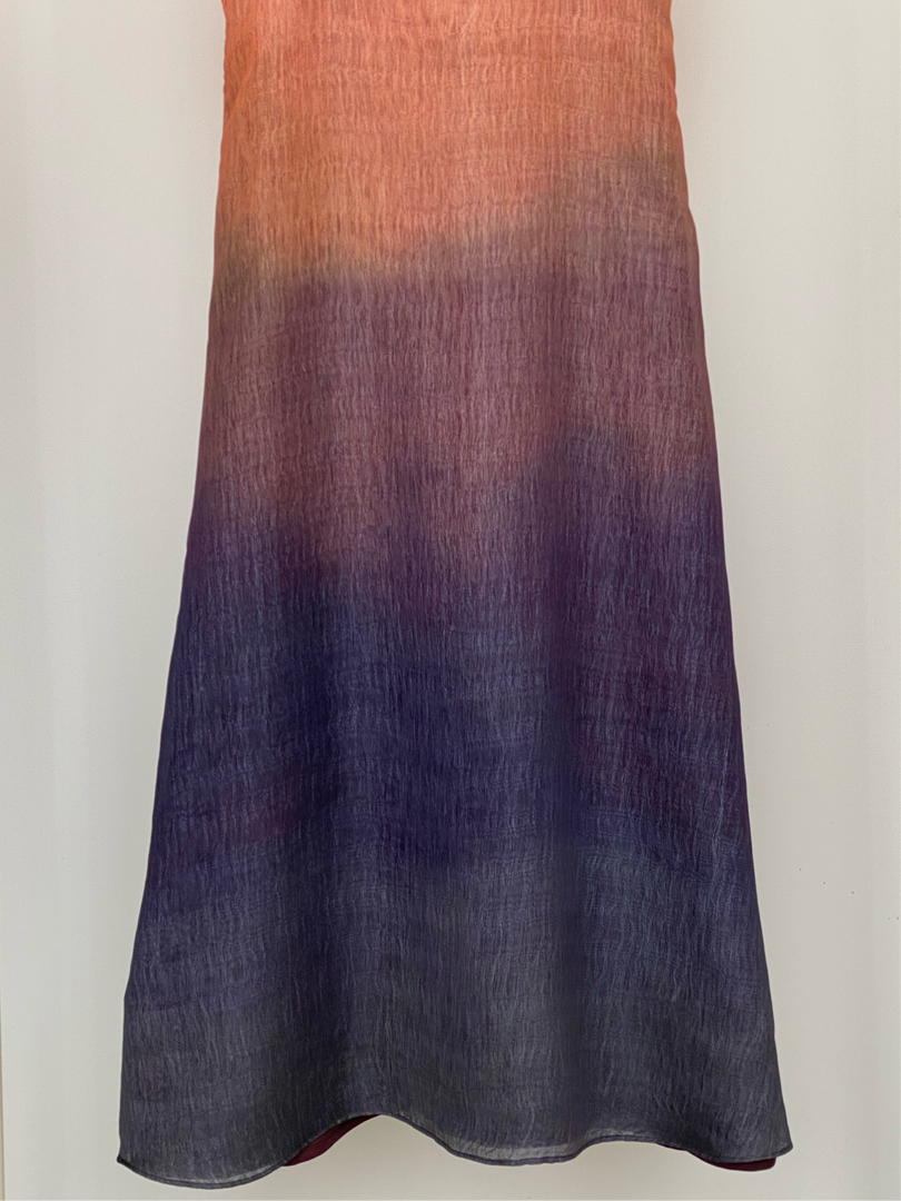 Orange Double Chiffon Dress without lining